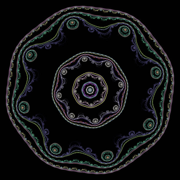 Fractal art background for creative design. Abstract fractal. Decoration for wallpaper desktop, poster, cover booklet, card. Psychedelic. Print for clothes, t-shirt. Magic graphics.