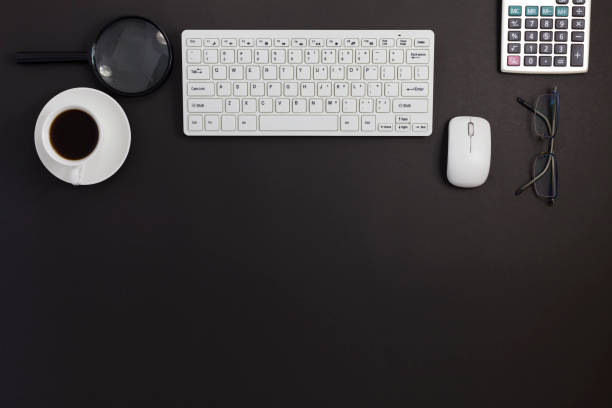 istock Office desk  table of Business workplace and business objects. 670072824