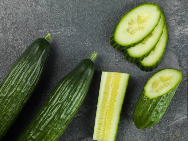 istock Fresh Sliced Ripe Salad Cucumber 670073158