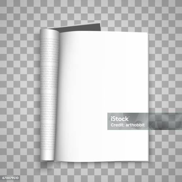 Open The Paper Journal Paper Journal Blank Magazin Transparent Background Page Template Design Element Vector Illustration Stock Illustration - Download Image Now