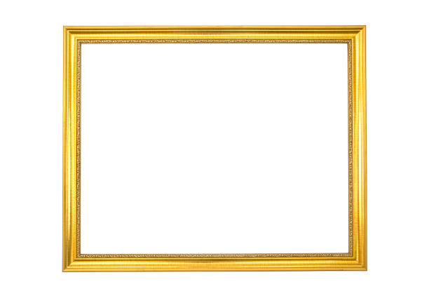 istock antique golden frame isolated on white background.Gold frame isolated. 670079904