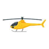 istock Vector flat style illustration of yellow helicopter. 670085410