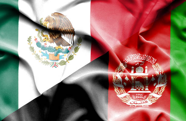 istock Waving flag of Afghanistan and Mexico 670089706