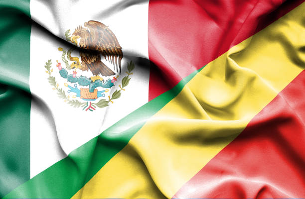 istock Waving flag of Congo Republic and Mexico 670089912