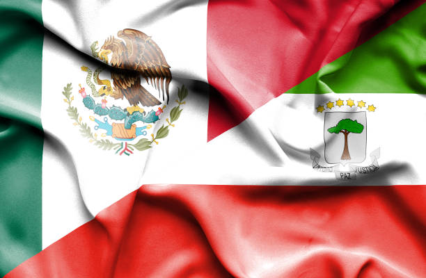 istock Waving flag of Equatorial Giuinea and Mexico 670089982