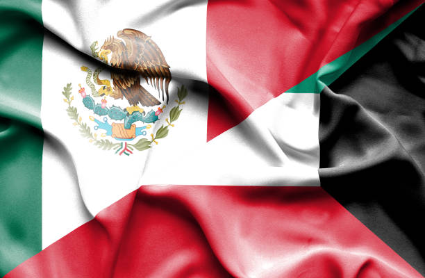 istock Waving flag of Kuwait and Mexico 670090144