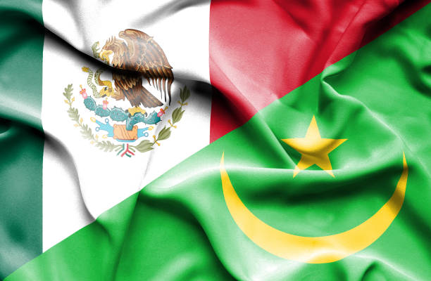 istock Waving flag of Mauritania and Mexico 670090280