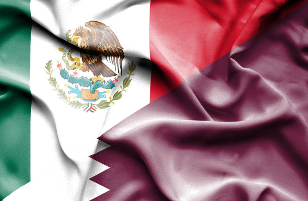istock Waving flag of Qatar and Mexico 670090404