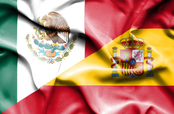 istock Waving flag of Spain and Mexico 670090504