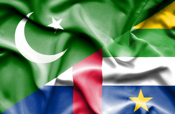 istock Waving flag of Central African Republic and ,Pakistan 670090782