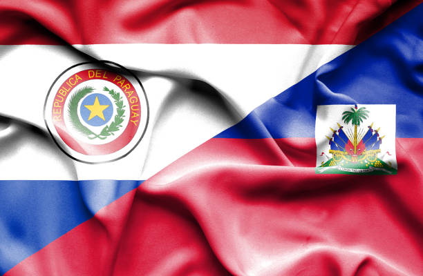 istock Waving flag of Haiti and Paraguay 670091846