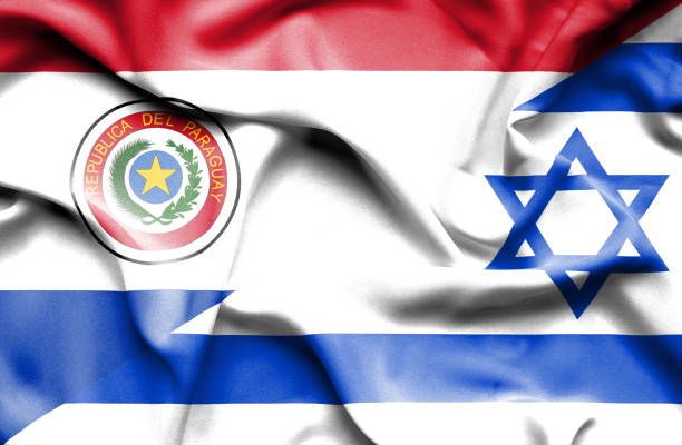 istock Waving flag of Israel and Paraguay 670092118