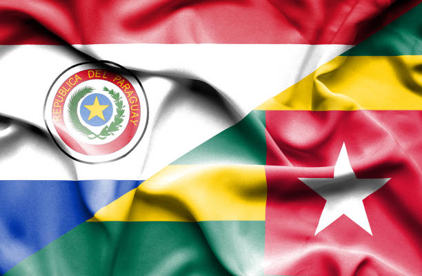 istock Waving flag of Togo and Paraguay 670092476