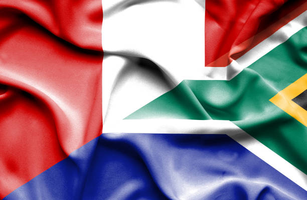 istock Waving flag of South Africa and Peru 670094718