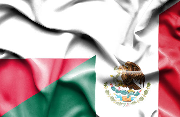 istock Waving flag of Mexico and Poland 670095886