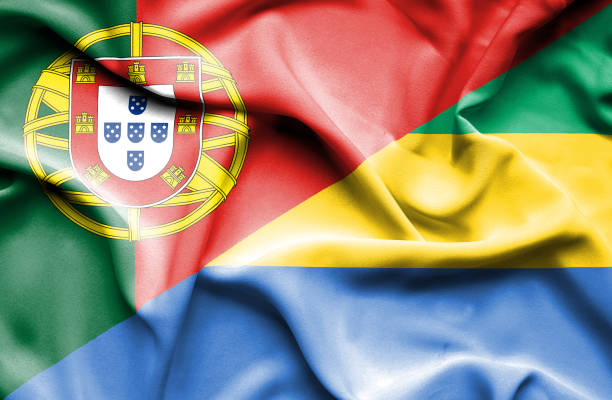 istock Waving flag of Gabon and Portugal 670096520