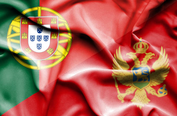istock Waving flag of Montenegro and Portugal 670096812