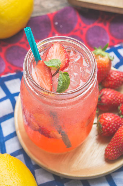 istock strawberry soda lemonade juice , refresh on summer 670099392