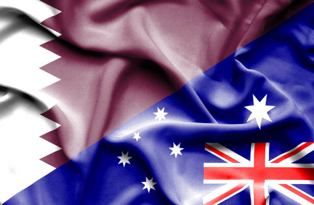 istock Waving flag of Australia and Qatar 670100528