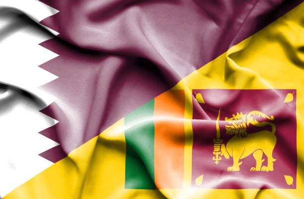 istock Waving flag of Sri Lanka and Qatar 670112096