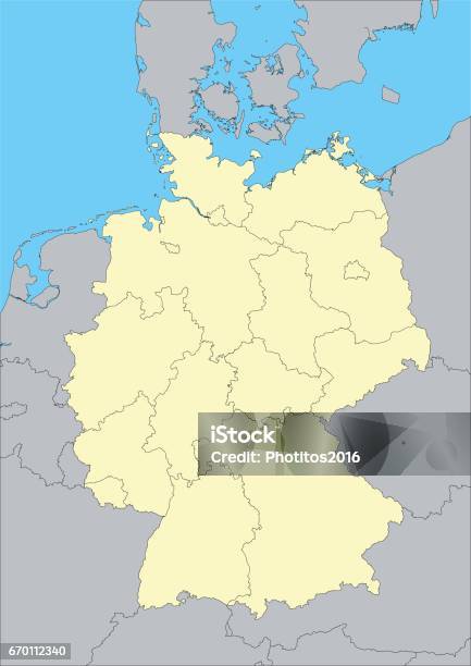 Deutschlandkarte Stock Vektor Art und mehr Bilder von Deutschland - Deutschland, Karte - Navigationsinstrument, Norden