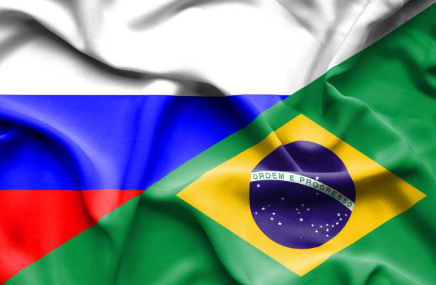 istock Waving flag of Brazil and Russia 670112862