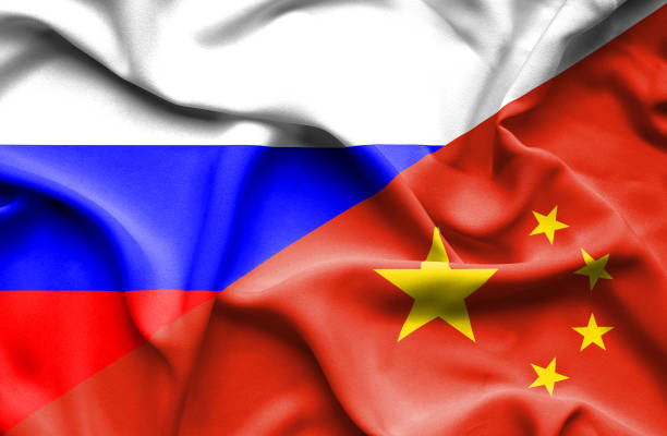 istock Waving flag of China and Russia 670112902