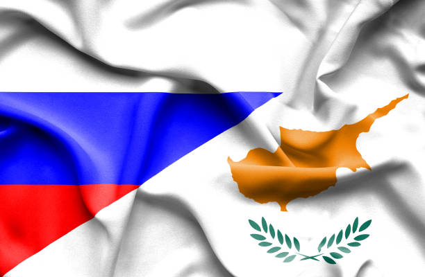 istock Waving flag of Cyprus and Russia 670112926