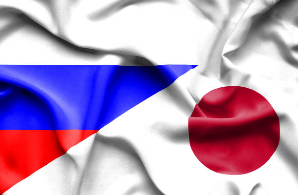 istock Waving flag of Japan and Russia 670113056