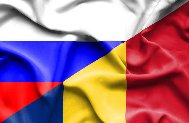 istock Waving flag of Romania and Russia 670113272