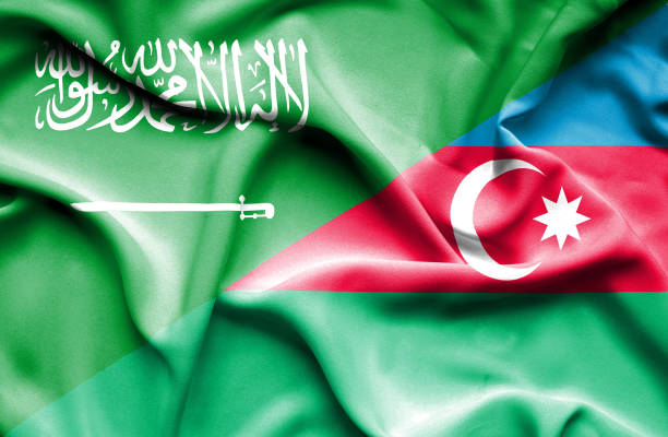 istock Waving flag of Azerbajan and Saudi Arabia 670113454