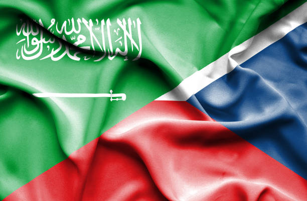 istock Waving flag of Czech Republic and Saudi Arabia 670113536