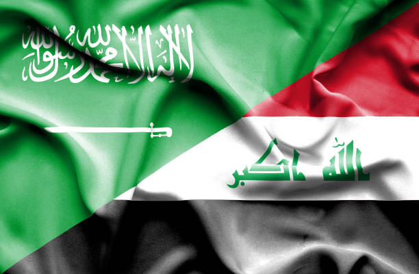 istock Waving flag of Iraq and Saudi Arabia 670113650