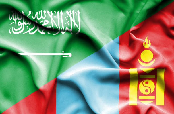 istock Waving flag of Mongolia and Saudi Arabia 670113762