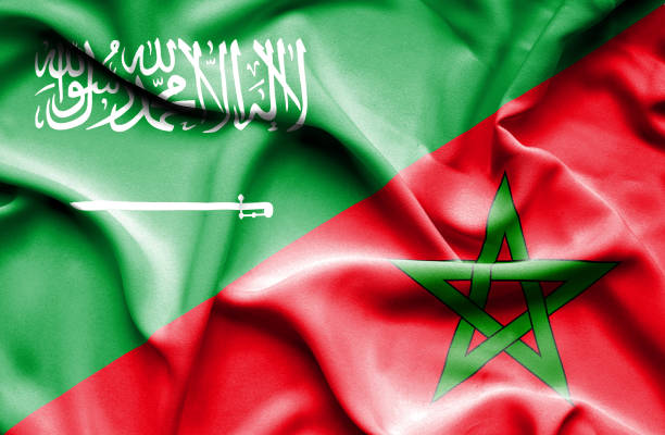 istock Waving flag of Morocco and Saudi Arabia 670113764