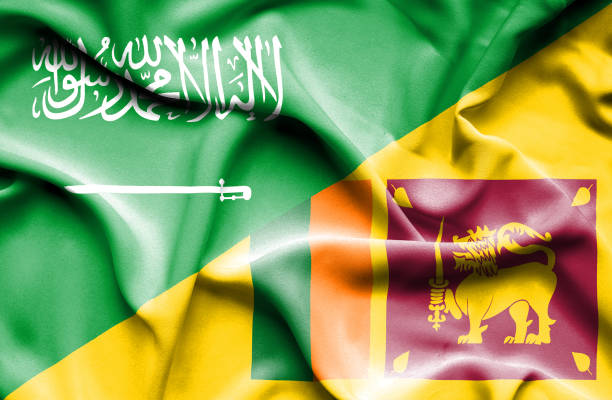 istock Waving flag of Sri Lanka and Saudi Arabia 670115922