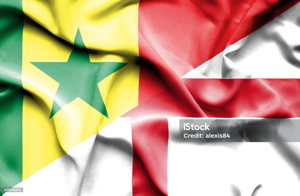Machając flagą Anglii i Senegalu - Zbiór ilustracji royalty-free (Anglia)