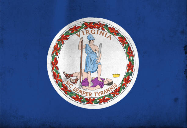 istock Flag of Virginia, USA with an old, vintage style 670117538