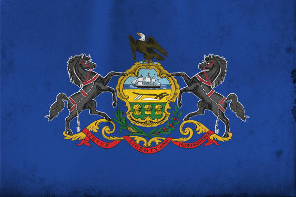 istock Flag of Pennsylvania, USA with an old, vintage style 670120018