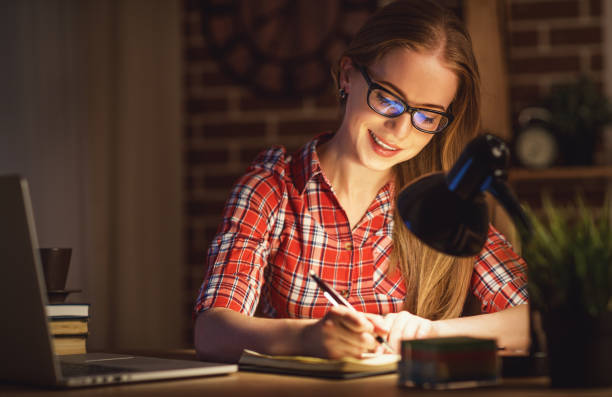 istock young woman student working on the computer at night 670120350
