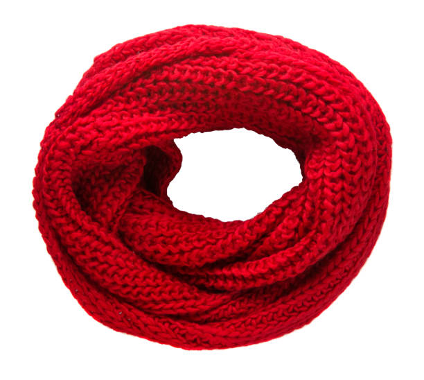 istock Scarf isolated on white background.Scarf  top view .red scarf 670120398