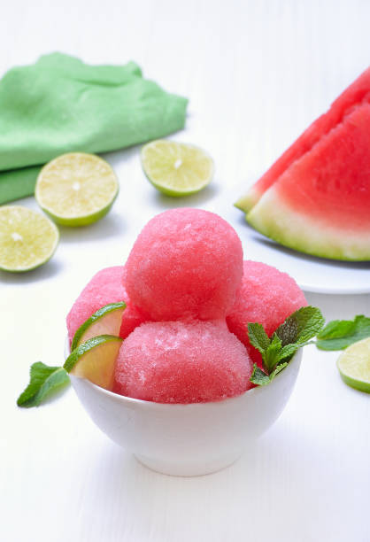 istock Scoop of watermelon sorbet 670123650