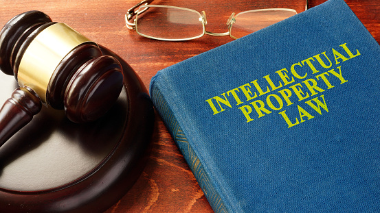 Book with title Intellectual Property Law.