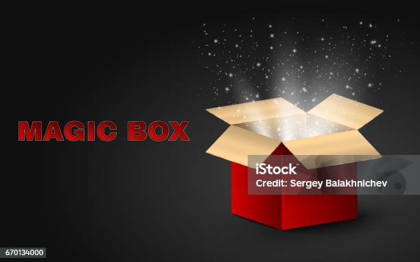 Magic Box Texture A Gold Inside And A Red Magic Box Outside Realistic Illustration On A ...