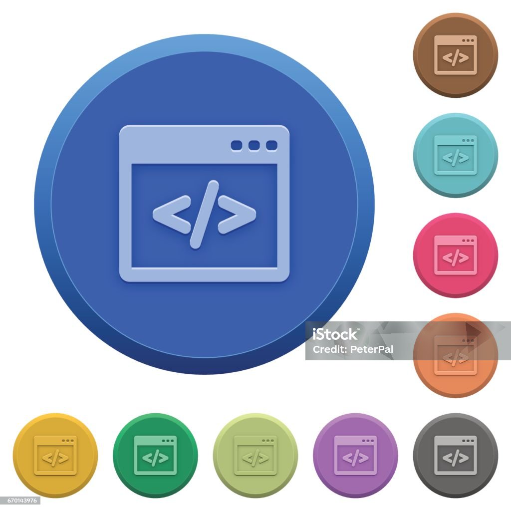 Embossed Programming Code Buttons Stock Illustration - Download Image ...