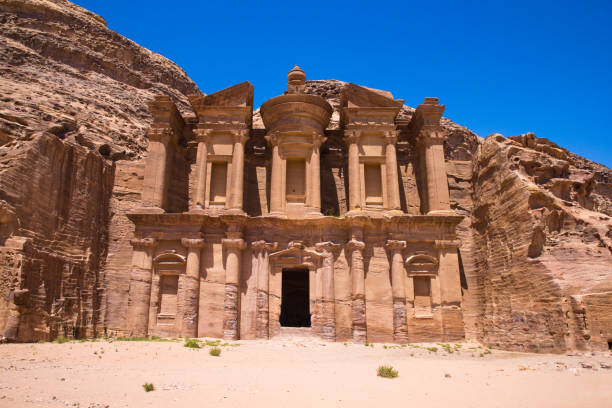 istock Ancient temple in Petra, Jordan 670149952