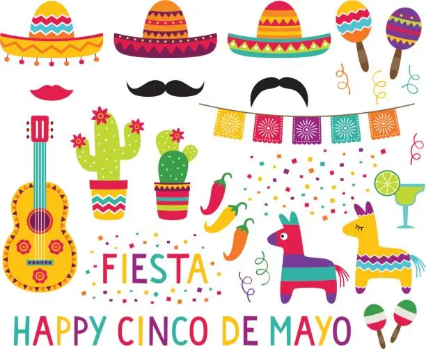 Vector illustration of Cinco de Mayo vector set