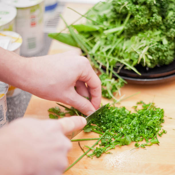 sos zielony we frankfurcie nad menem - parsley chive sorrel borage zdjęcia i obrazy z banku zdjęć