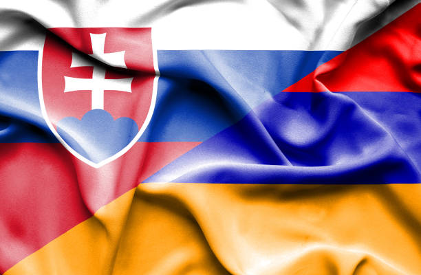 istock Waving flag of Armenia and Slovak 670169312