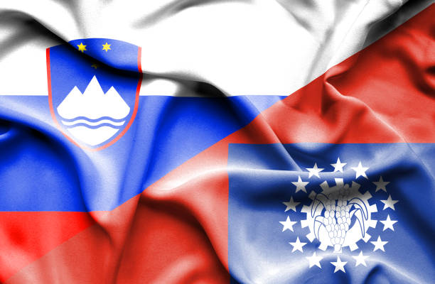 istock Waving flag of Myanmar and Slovenia 670170230